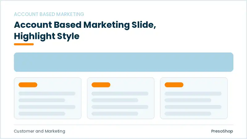 Editable PowerPoint account based marketing slide template with an accented takeaway, built from recolourable native shapes for customer and marketing decks