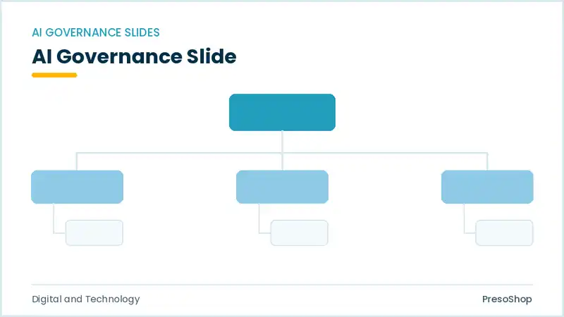 Editable PowerPoint ai governance slide template, built from recolourable native shapes for digital and technology decks