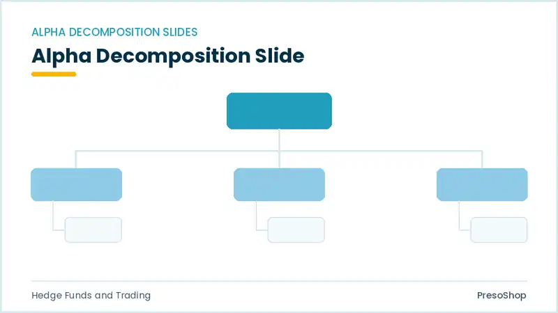 Editable PowerPoint alpha decomposition slide template, built from recolourable native shapes for hedge funds and trading decks