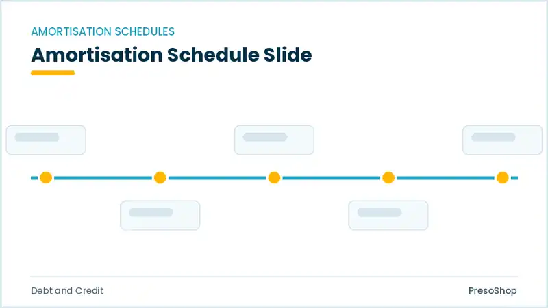 Editable PowerPoint amortisation schedule slide template, built from recolourable native shapes for debt and credit decks