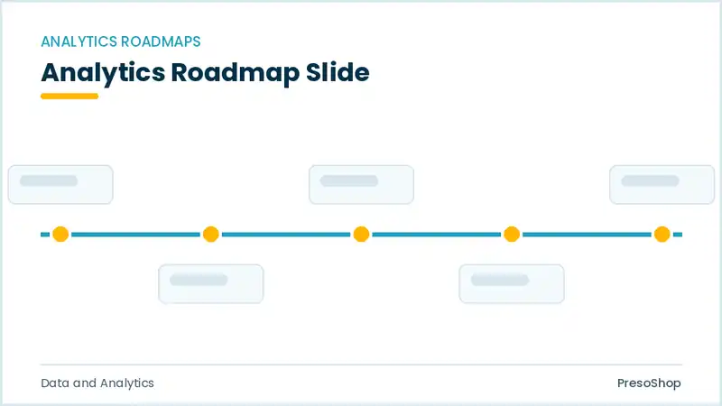 Editable PowerPoint analytics roadmap slide template, built from recolourable native shapes for data and analytics decks