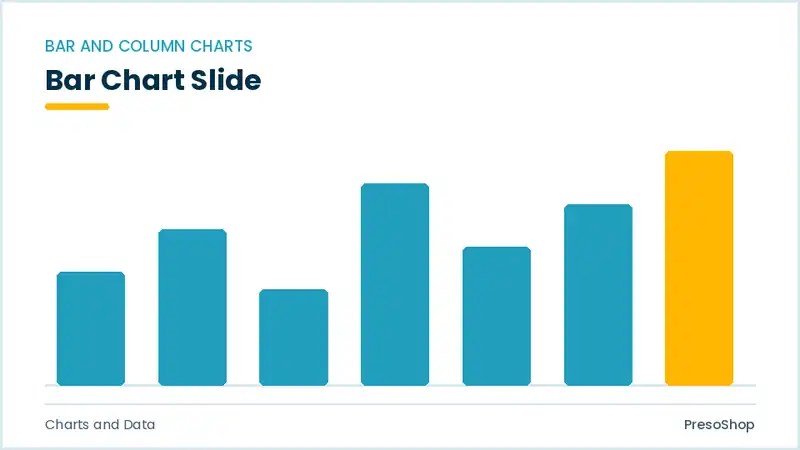 Editable PowerPoint bar chart slide template, built from recolourable native shapes for charts and data decks