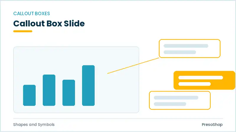 Editable PowerPoint callout box slide template, built from recolourable native shapes for shapes and symbols decks