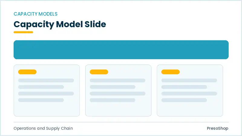 Editable PowerPoint capacity model slide template, built from recolourable native shapes for operations and supply chain decks