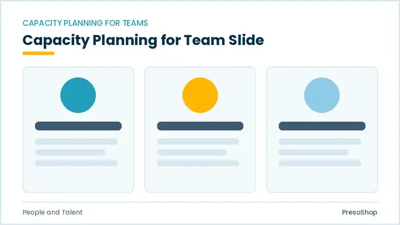 Editable PowerPoint capacity planning for team slide template, built from recolourable native shapes for people and talent decks