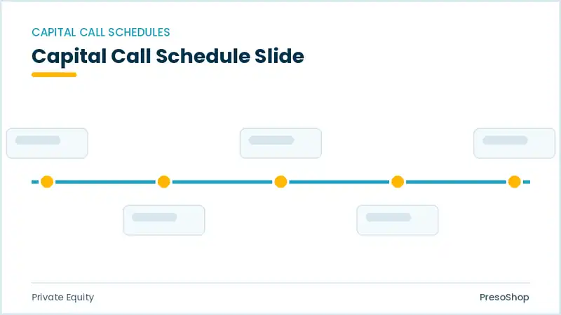 Editable PowerPoint capital call schedule slide template, built from recolourable native shapes for private equity decks