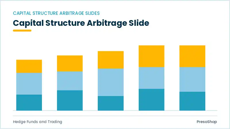 Editable PowerPoint capital structure arbitrage slide template, built from recolourable native shapes for hedge funds and trading decks