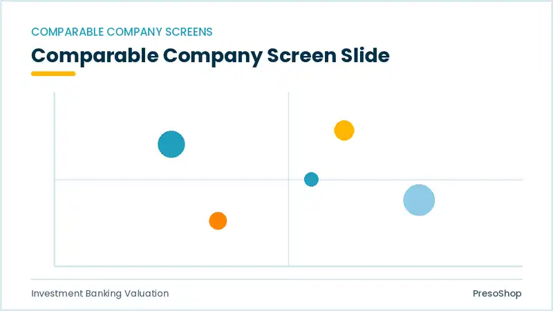 Editable PowerPoint comparable company screen slide template, built from recolourable native shapes for investment banking valuation decks