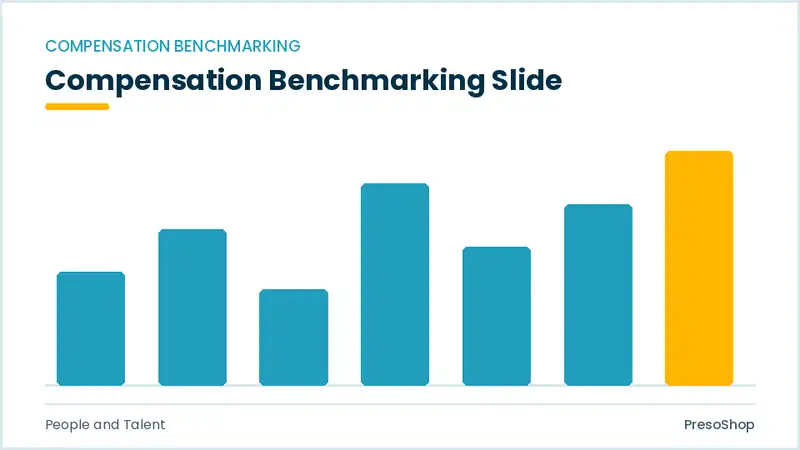 Editable PowerPoint compensation benchmarking slide template, built from recolourable native shapes for people and talent decks