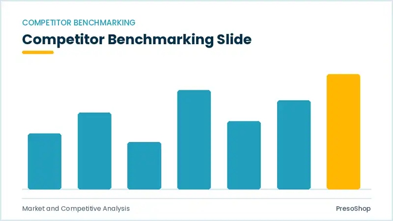 Editable PowerPoint competitor benchmarking slide template, built from recolourable native shapes for market and competitive analysis decks