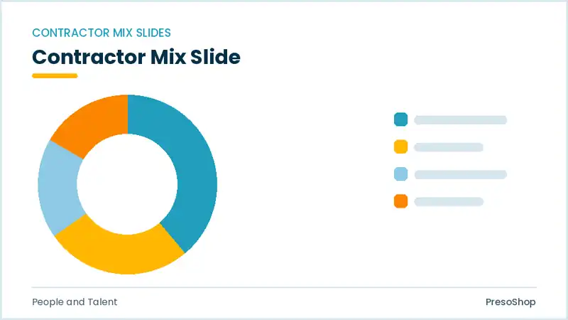 Editable PowerPoint contractor mix slide template, built from recolourable native shapes for people and talent decks