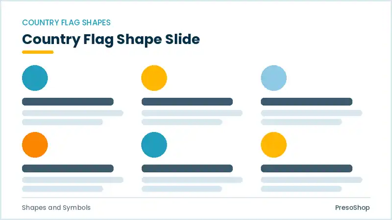Editable PowerPoint country flag shape slide template, built from recolourable native shapes for shapes and symbols decks