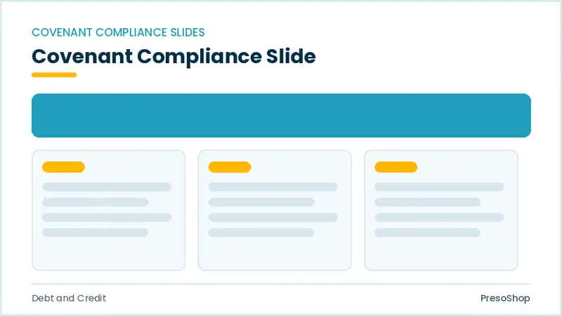Editable PowerPoint covenant compliance slide template, built from recolourable native shapes for debt and credit decks