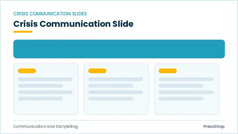 Editable PowerPoint crisis communication slide template, built from recolourable native shapes for communication and storytelling decks