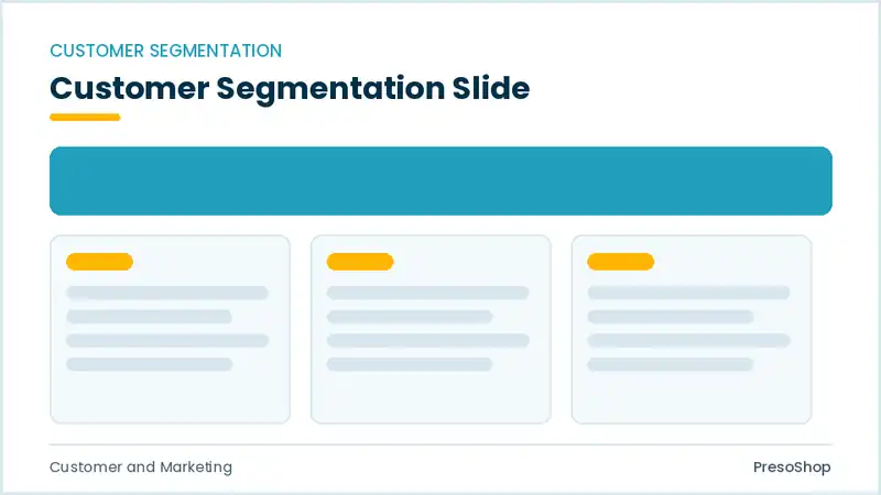 Editable PowerPoint customer segmentation slide template, built from recolourable native shapes for customer and marketing decks