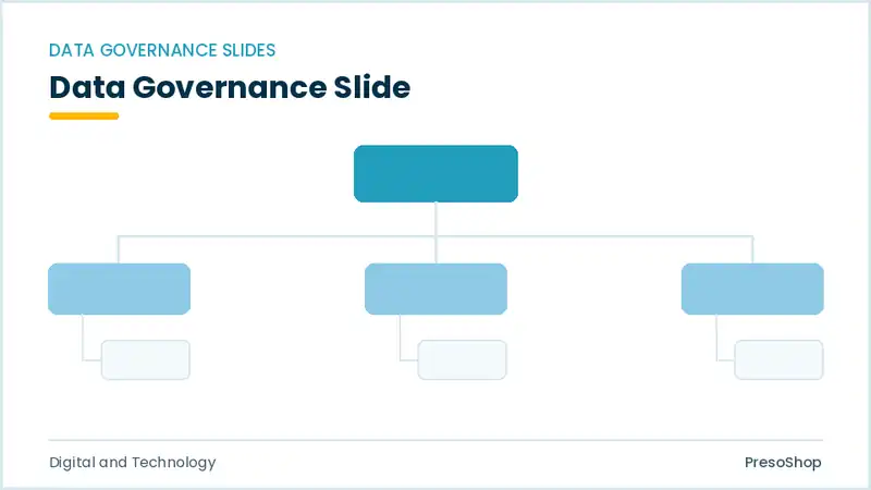 Editable PowerPoint data governance slide template, built from recolourable native shapes for digital and technology decks