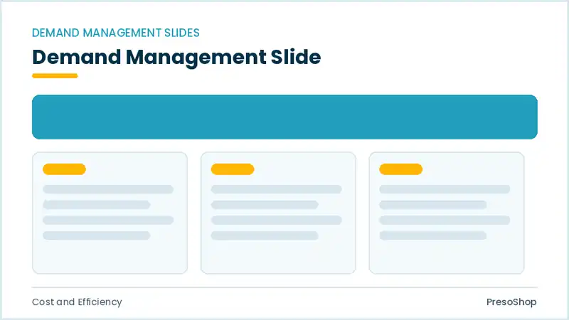 Editable PowerPoint demand management slide template, built from recolourable native shapes for cost and efficiency decks