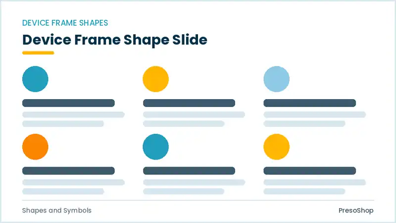 Editable PowerPoint device frame shape slide template, built from recolourable native shapes for shapes and symbols decks