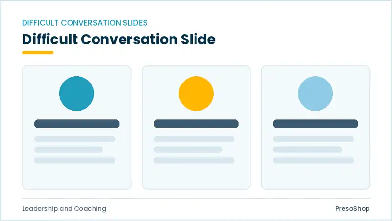 Editable PowerPoint difficult conversation slide template, built from recolourable native shapes for leadership and coaching decks