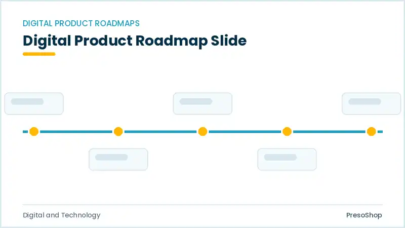 Editable PowerPoint digital product roadmap slide template, built from recolourable native shapes for digital and technology decks