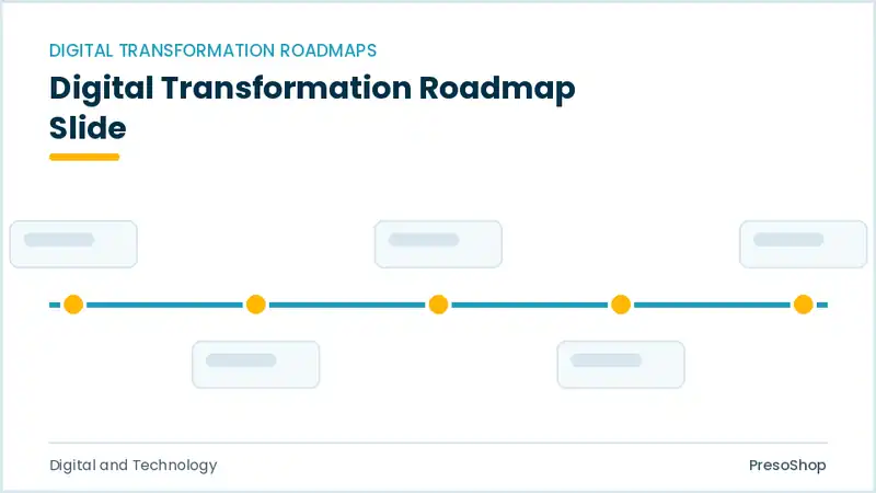 Editable PowerPoint digital transformation roadmap slide template, built from recolourable native shapes for digital and technology decks