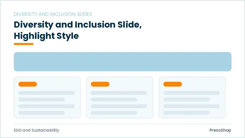 Editable PowerPoint diversity and inclusion slide template with an accented takeaway, built from recolourable native shapes for esg and sustainability decks