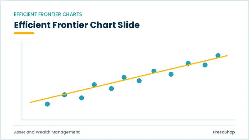 Editable PowerPoint efficient frontier chart slide template, built from recolourable native shapes for asset and wealth management decks