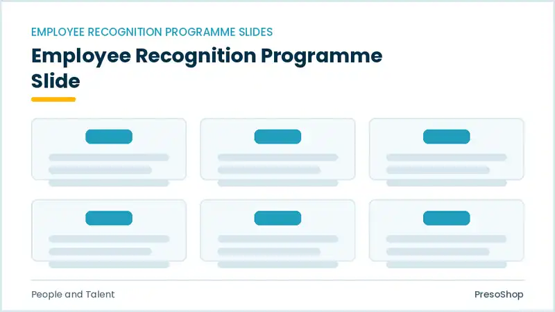 Editable PowerPoint employee recognition programme slide template, built from recolourable native shapes for people and talent decks
