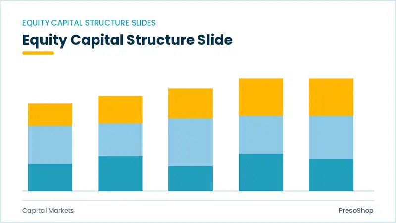 Editable PowerPoint equity capital structure slide template, built from recolourable native shapes for capital markets decks