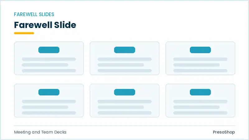 Editable PowerPoint farewell slide template, built from recolourable native shapes for meeting and team decks decks