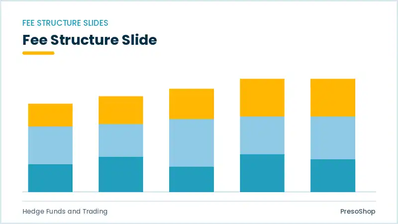 Editable PowerPoint fee structure slide template, built from recolourable native shapes for hedge funds and trading decks