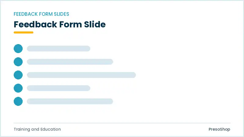 Editable PowerPoint feedback form slide template, built from recolourable native shapes for training and education decks