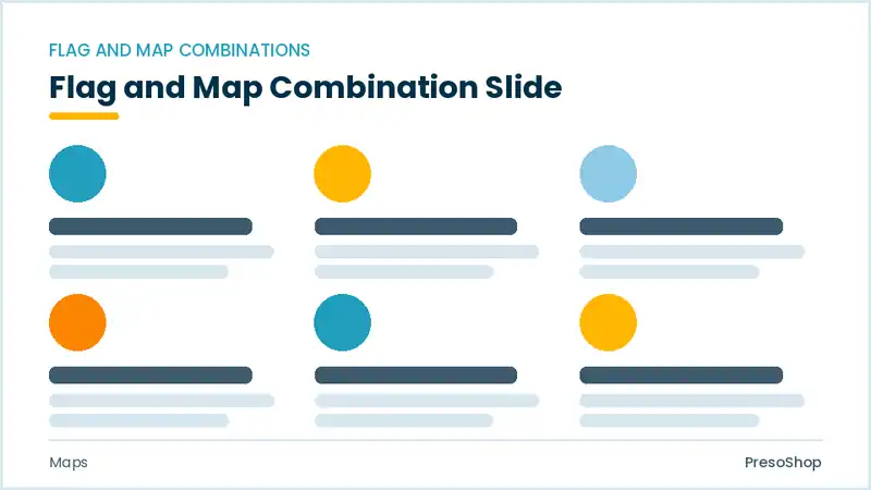 Editable PowerPoint flag and map combination slide template, built from recolourable native shapes for maps decks