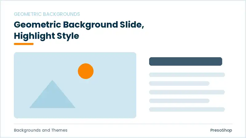 Editable PowerPoint geometric background slide template with an accented takeaway, built from recolourable native shapes for backgrounds and themes decks