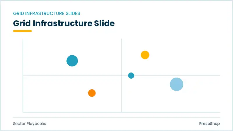Editable PowerPoint grid infrastructure slide template, built from recolourable native shapes for sector playbooks decks