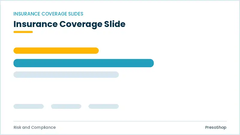 Editable PowerPoint insurance coverage slide template, built from recolourable native shapes for risk and compliance decks