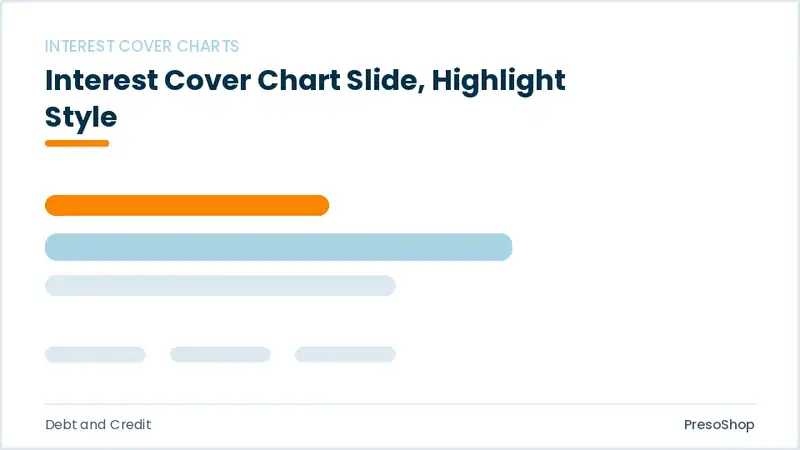 Editable PowerPoint interest cover chart slide template with an accented takeaway, built from recolourable native shapes for debt and credit decks