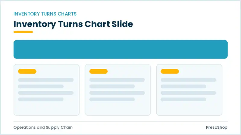 Editable PowerPoint inventory turns chart slide template, built from recolourable native shapes for operations and supply chain decks