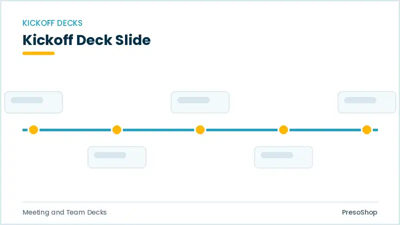 Editable PowerPoint kickoff deck slide template, built from recolourable native shapes for meeting and team decks decks