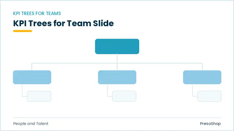 Editable PowerPoint kpi trees for team slide template, built from recolourable native shapes for people and talent decks