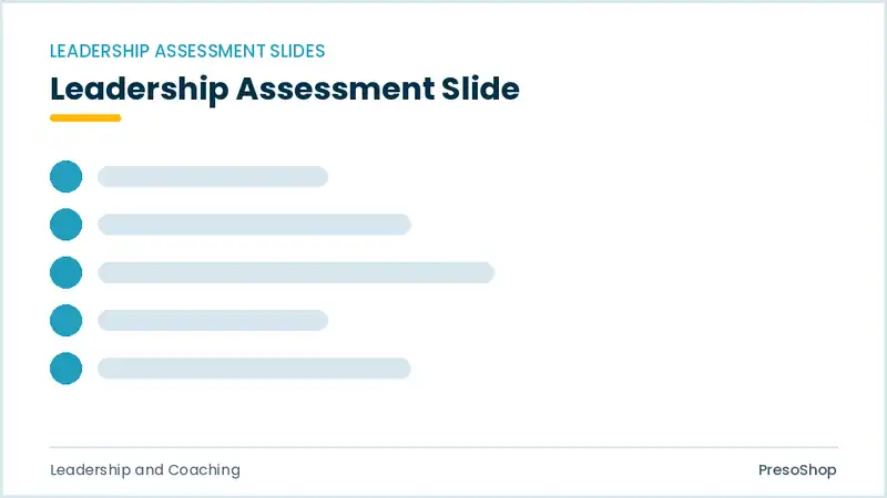 Editable PowerPoint leadership assessment slide template, built from recolourable native shapes for leadership and coaching decks