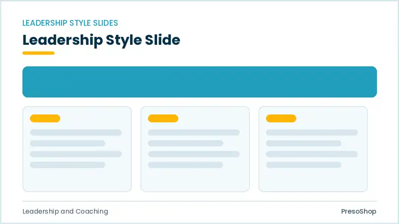Editable PowerPoint leadership style slide template, built from recolourable native shapes for leadership and coaching decks