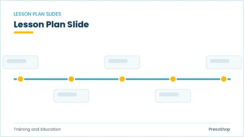 Editable PowerPoint lesson plan slide template, built from recolourable native shapes for training and education decks