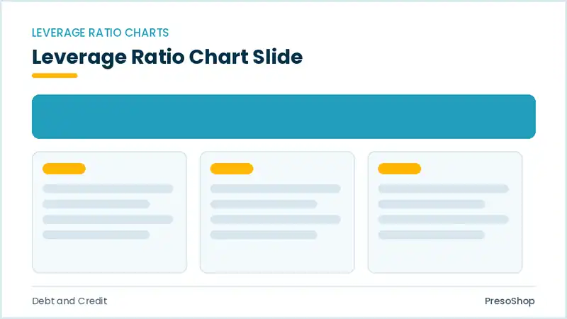 Editable PowerPoint leverage ratio chart slide template, built from recolourable native shapes for debt and credit decks