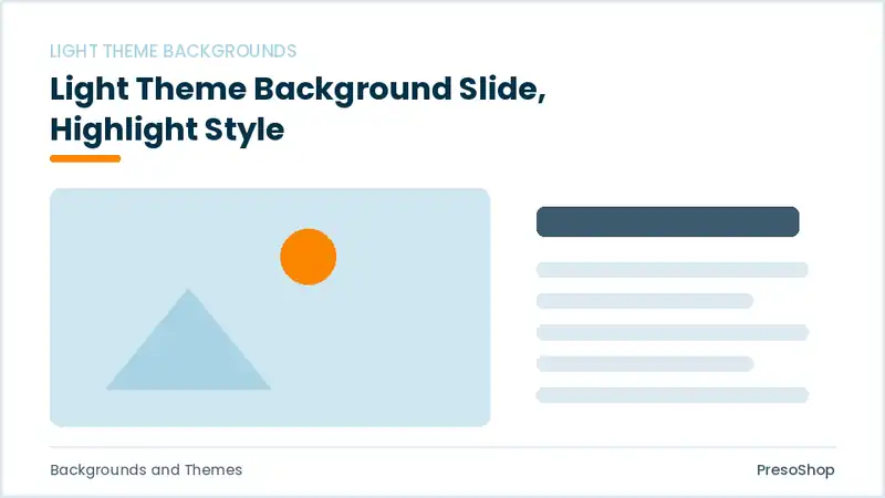 Editable PowerPoint light theme background slide template with an accented takeaway, built from recolourable native shapes for backgrounds and themes decks