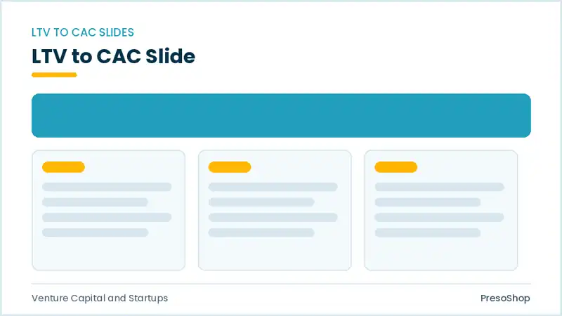 Editable PowerPoint ltv to cac slide template, built from recolourable native shapes for venture capital and startups decks