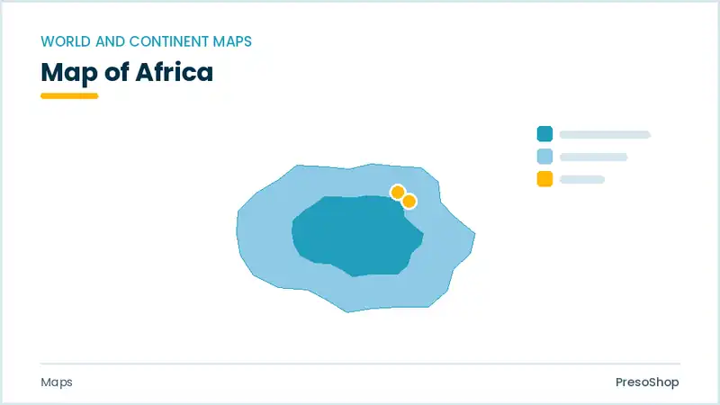 Editable PowerPoint africa map with each region as a separate recolourable vector shape