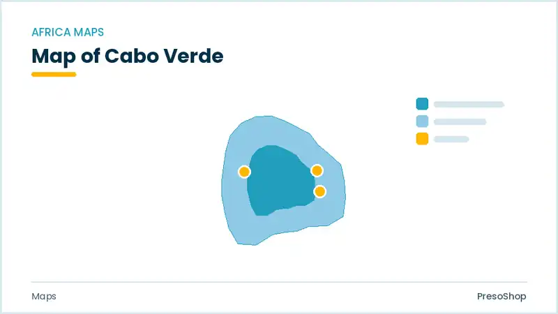 Editable PowerPoint outline map of Cabo Verde in Africa, drawn as recolourable vector shapes for market and territory slides