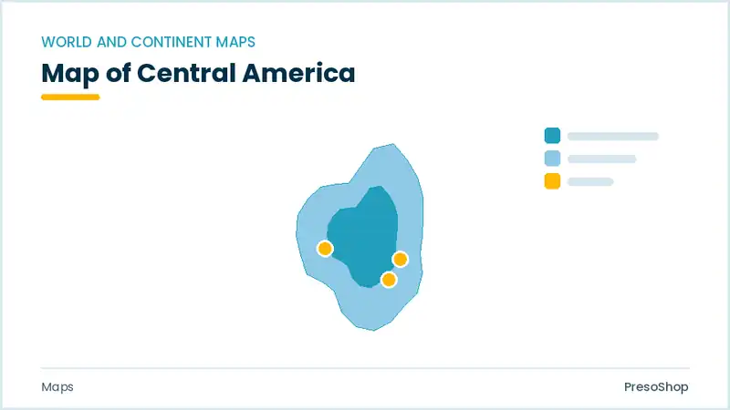 Editable PowerPoint central america map with each region as a separate recolourable vector shape