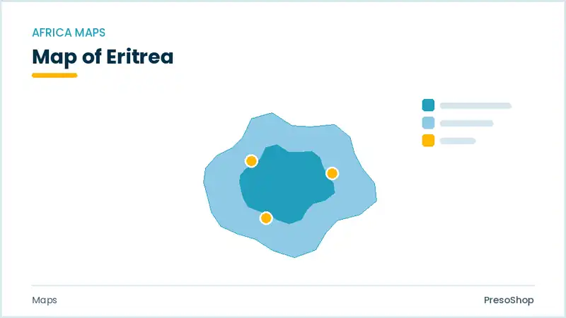Editable PowerPoint outline map of Eritrea in Africa, drawn as recolourable vector shapes for market and territory slides